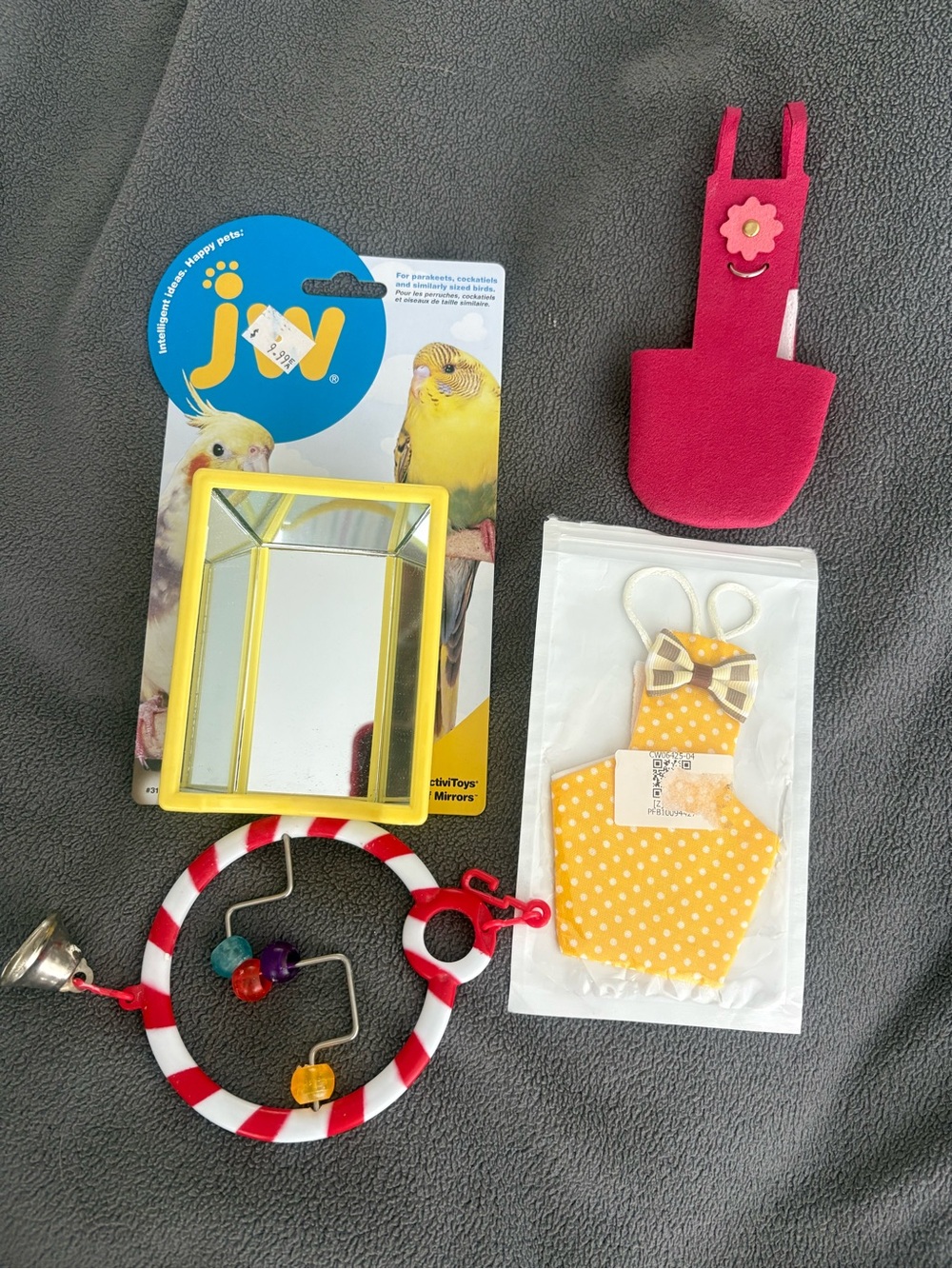 Bird Toys, Diapers and Mirror Set